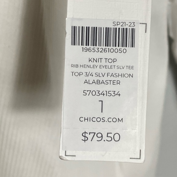 Chico's Knit 3/4 top size M - Picture 9 of 9